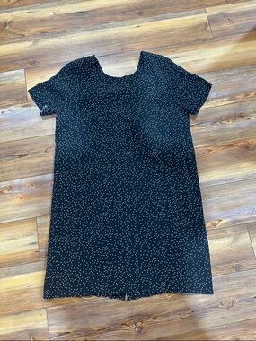 Madewell Black Dress with White Polka Dots